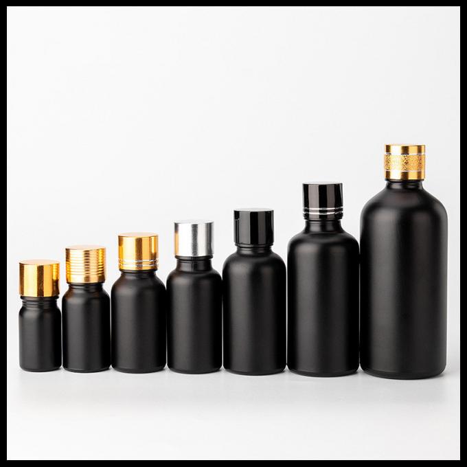 Zwarte Berijpte het Glasflessen van de Kleurenetherische olie Kosmetische Verpakking om Vorm
